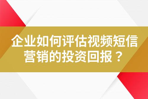 企業(yè)如何評估視頻短信營銷的投資回報？
