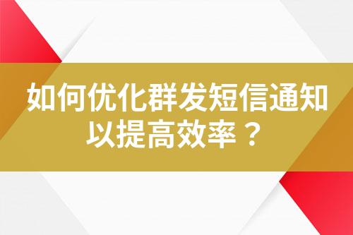 如何優化群發短信通知以提高效率？