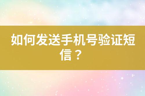 如何發送手機號驗證短信？