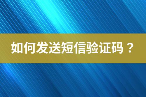 如何發(fā)送短信驗證碼？