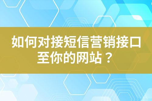 如何對接短信營銷接口至你的網(wǎng)站？