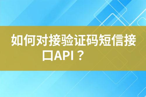 如何對接驗證碼短信接口API？