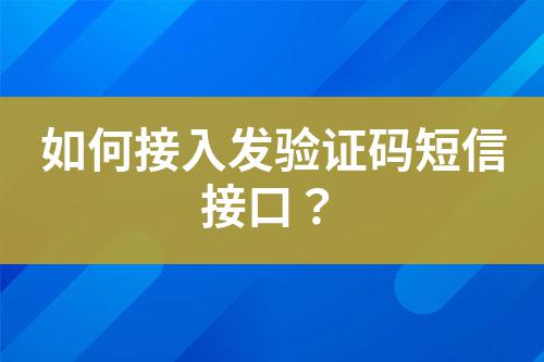 如何接入發(fā)驗證碼短信接口？