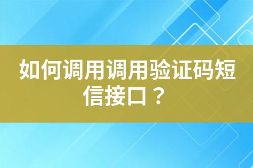 如何調(diào)用調(diào)用驗(yàn)證碼短信接口？