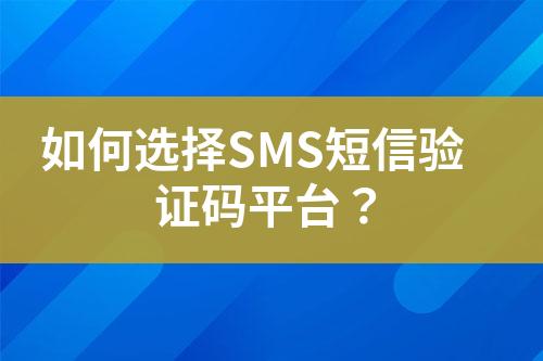 如何選擇SMS短信驗(yàn)證碼平臺？