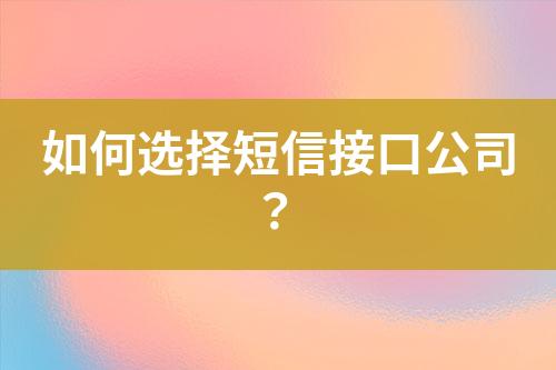 如何選擇短信接口公司？
