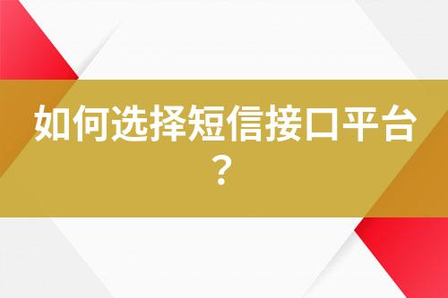 如何選擇短信接口平臺？