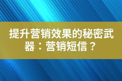 提升營銷效果的秘密武器：營銷短信？
