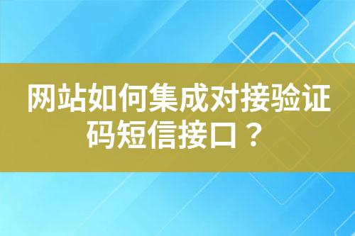 網(wǎng)站如何集成對接驗證碼短信接口？