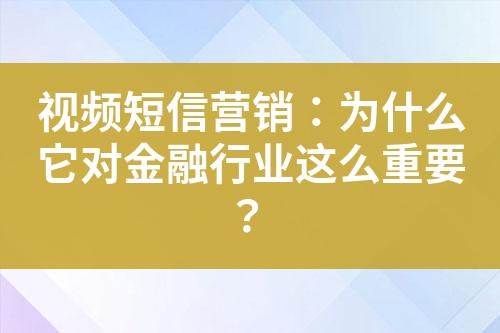 視頻短信營銷：為什么它對金融行業這么重要？