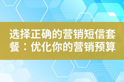 選擇正確的營銷短信套餐：優(yōu)化你的營銷預算