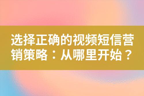 選擇正確的視頻短信營銷策略：從哪里開始？