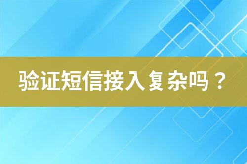 驗(yàn)證短信接入復(fù)雜嗎？